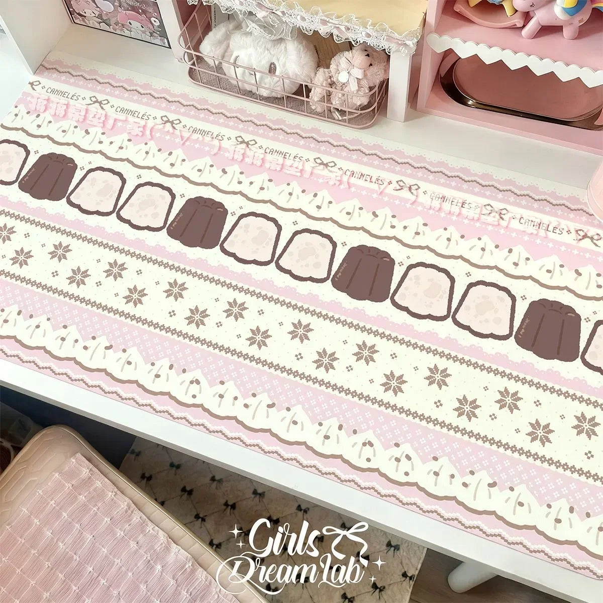 Pink Strawberry Desk Mat