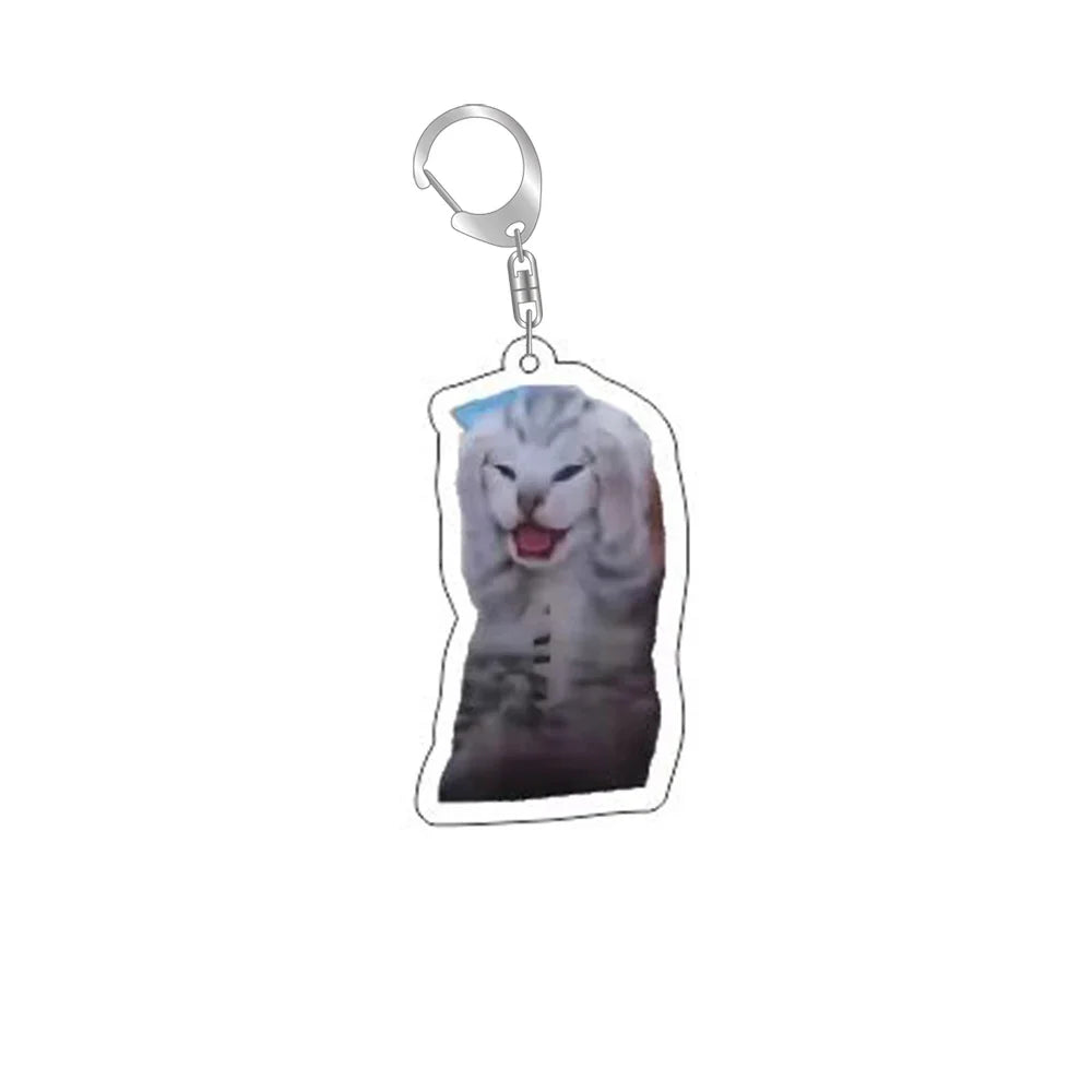 Confused Cat Meme Keychain