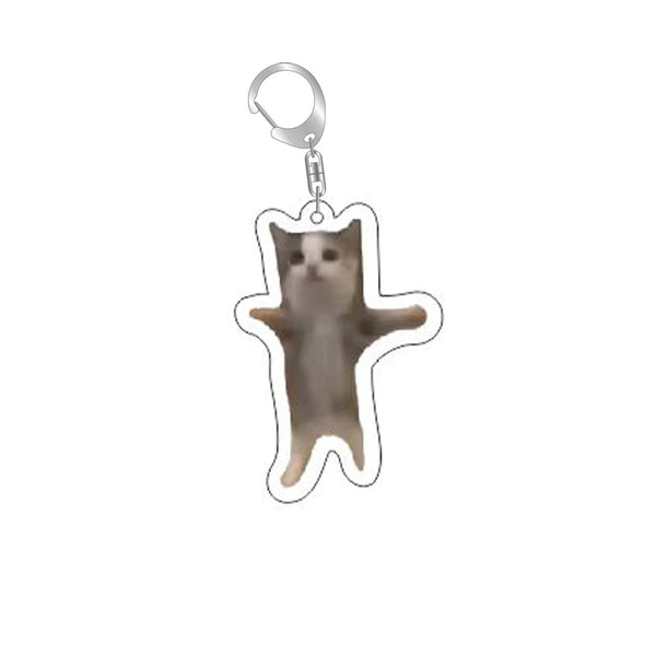 Confused Cat Meme Keychain