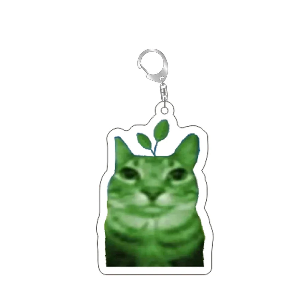 Silly Alien Cat Keychain Fun
